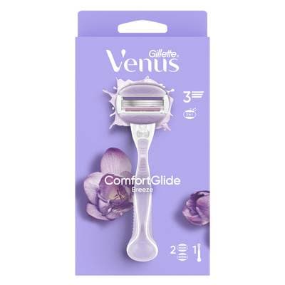 Gillette Venus Rasoir ComfortGlide Breeze, 1 Manche + 2 Recharges de lames