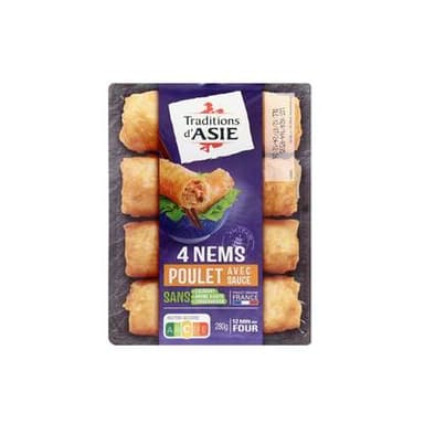 Traditions d'Asie Nems au Poulet, 4 nems - 280g
