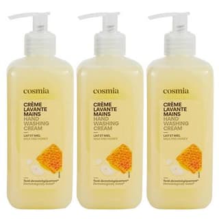 COSMIA Crème lavante mains lait et miel, Lot de 3x500ml