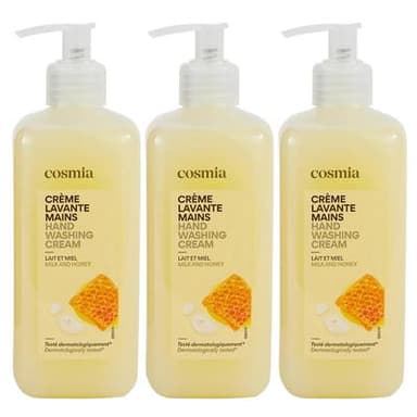 COSMIA Crème lavante mains lait et miel, Lot de 3x500ml