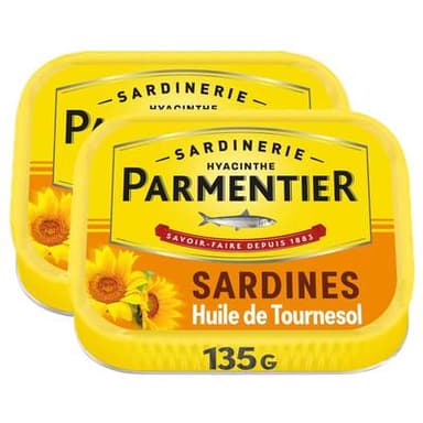 Parmentier Sardines à l'huile de tournesol, Lot de 2x135g