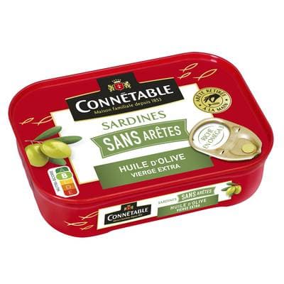 Connetable Sardines à l'Huile d'Olive sans arête, 140g