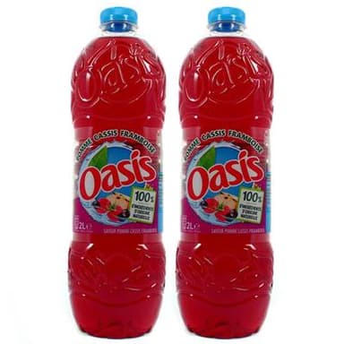 Oasis Boisson aux fruits pomme cassis framboise, Lot de 2x2L