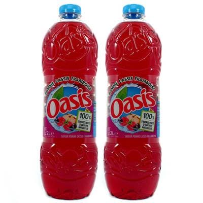Oasis Boisson aux fruits pomme cassis framboise, Lot de 2x2L