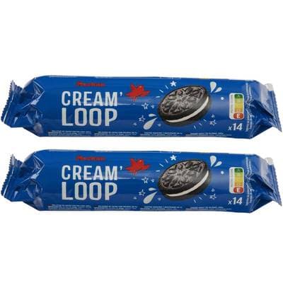 Auchan Cream loop biscuits fourrés x14, Lot de 2x154g