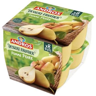 Andros Compote pomme poire, 8x100g