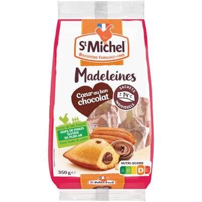St Michel Madeleines fourrées chocolat, 350g