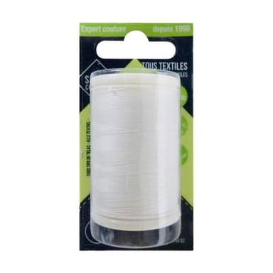 Style couture Fil polyester 500m Blanc, 1 pièce