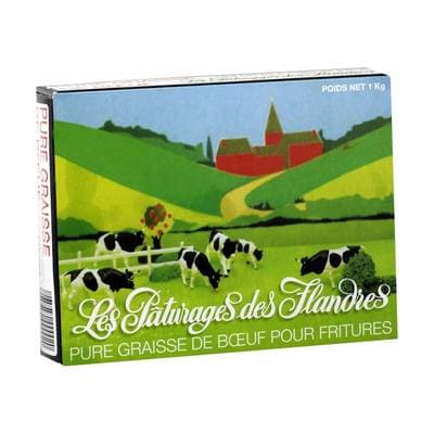 Les Pâturages de Flandres Pure graisse de boeuf pour friture, 1kg