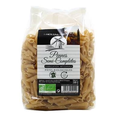 Les Moulins De Provence Penne semi-complète Bio, 500G