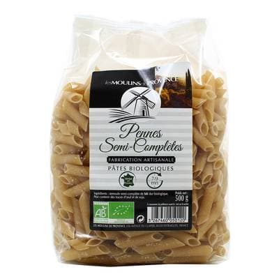 Les Moulins De Provence Penne semi-complète Bio, 500G