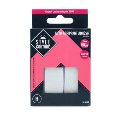 Style couture Ruban Velcro® adhésif blanc 2 cm, 50 cm