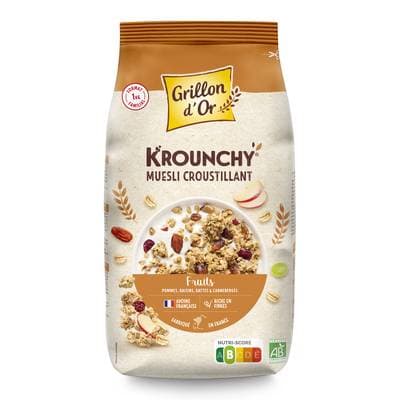 Grillon Or Krounchy Muesli croustillant aux fruits BIO, 1Kg