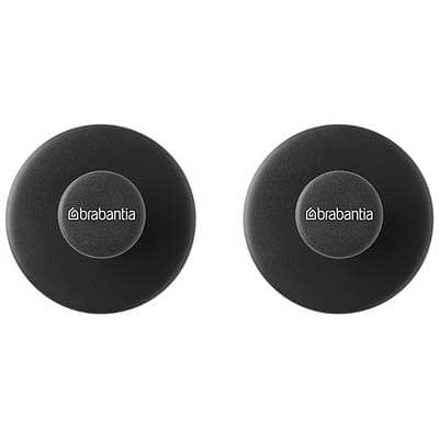 Brabantia Crochets à serviettes, kit de 2, vis et papier adhésif inclus - Dark Grey, 2 pièces