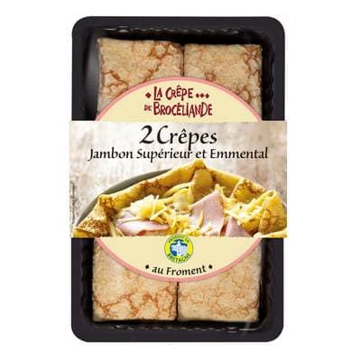 La Crêpe de Brocéliande Crêpes Jambon Supérieur & Emmental, 2 crêpes - 280g
