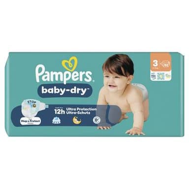Pampers Babydry Couches Baby-Dry 6-10kg - Taille 3, 52 couches