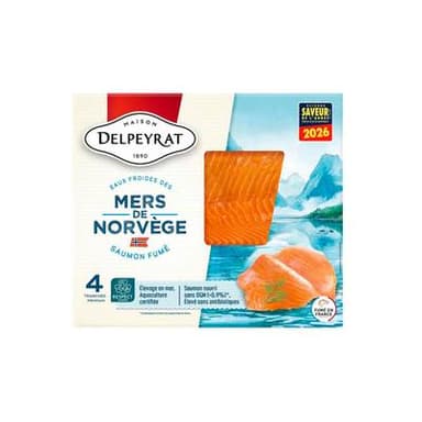 Delpeyrat Saumon Fumé de Norvège, 4 tranches - 120g