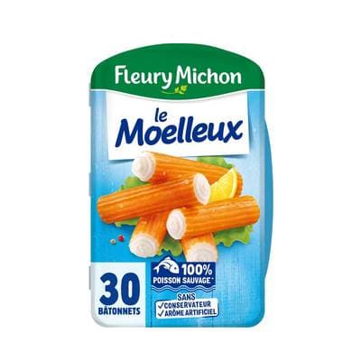 Fleury Michon Bâtonnets de Surimi Le Moelleux, 30 bâtonnets - 450g