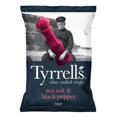 Tyrrell's Chips au sel de mer et au poivre noir concassé, 150g