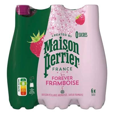 Maison Perrier Forever Boisson gazeuse aromatisée framboise, 6x50cl