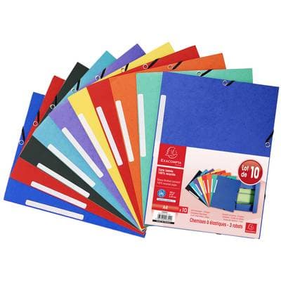 Exacompta 10 Chemises plates à élastique 24 x 32 cm, 10  chemises