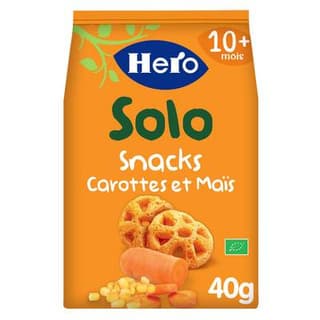Hero Solo Snacks Carottes et Maïs Bio Bébé Dès 10 mois, 40g