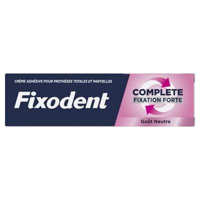Fixodent Crème Adhésive pour Prothèses Complete Fixation Forte, 47g