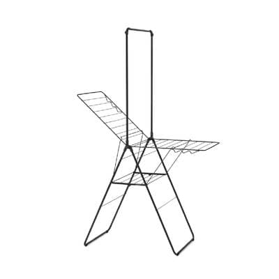 Brabantia Séchoir HangOn, 20 mètres avec portant à cintres - Matt Black