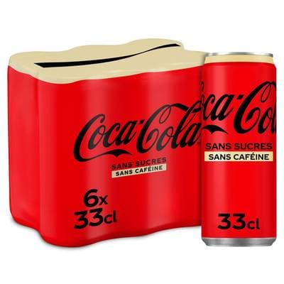 Coca-Cola Sans caféine, sans sucres, 6x33cl