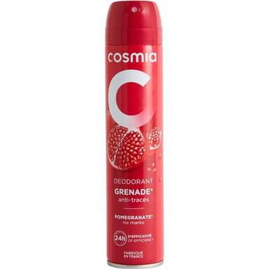 COSMIA Déodorant spray 24h à la grenade anti-traces sans sels d'Aluminium, 200ml