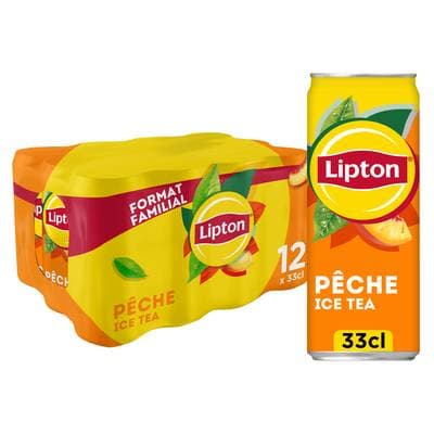 Lipton Thé glacé saveur pêche, 12x33cl