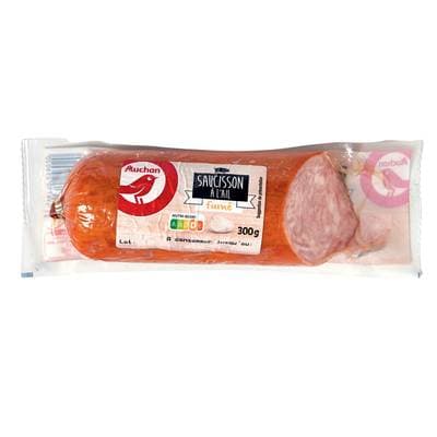 Auchan Saucisson à l'ail Fumé, 300g