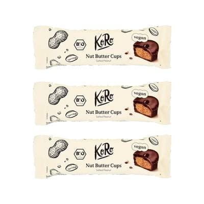 Koro Bouchées Nut Butter Cups beurre de cacahuète salé bio, Lot de 3 - 3x13g