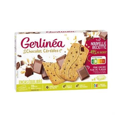 Gerlinéa 4 Biscuits chocolat céréales -49% de sucres en moins, 200g