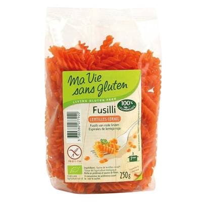 Ma Vie Sans Gluten Fusilli lentilles corail bio sans gluten, 250g