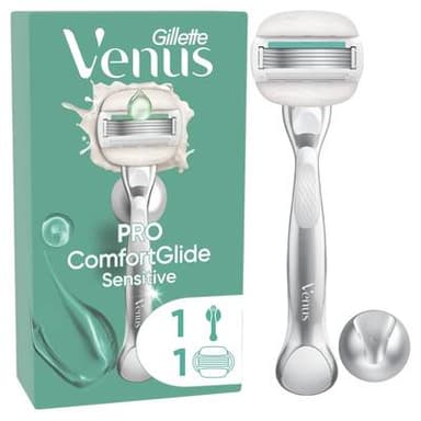 Gillette Venus Rasoir Peau Sensible Pro ComfortGlide, 1 manche + 1 recharge de lames