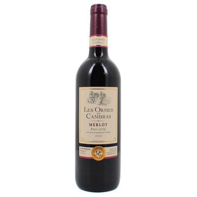 Vin de pays d'Oc rouge IGP Les Ormes De Cambras Merlot, 75cl