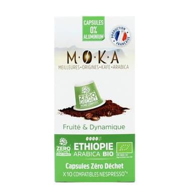 Moka Capsules Café Ethiopie BIO, 10 capsules