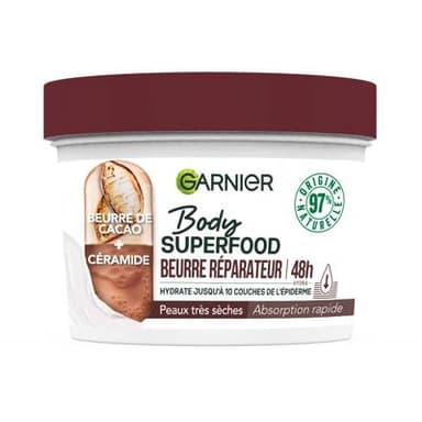 Garnier Body Superfood Beurre réparateur Cacao Céramide, 380ml
