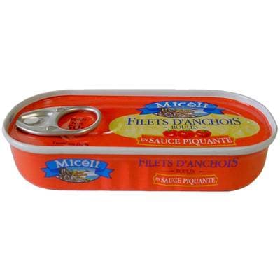 Miceli Filets d'Anchois Roulés Sauce Piquante, 32g