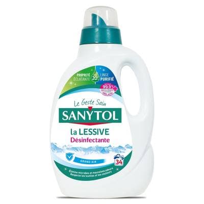Sanytol  Lessive liquide Désinfectante - Grand Air, 1,705L