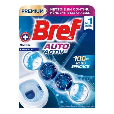 Bref Bloc WC Marine Eau Bleu Auto Activ' Premium, 1 bloc