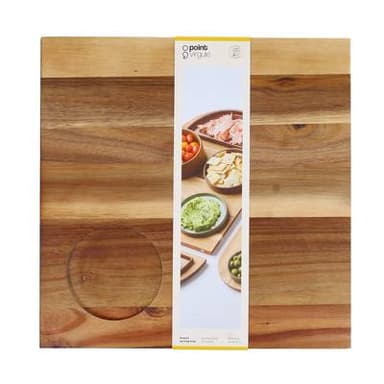 Point virgule Planche de service Tapas en acacia avec aimants, 33x33x2 cm