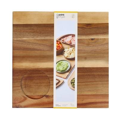 Point virgule Planche de service Tapas en acacia avec aimants, 33x33x2 cm
