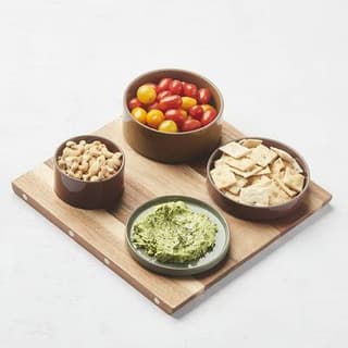 Point virgule Planche de service Tapas en acacia avec aimants, 33x33x2 cm