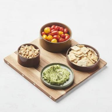 Point virgule Planche de service Tapas en acacia avec aimants, 33x33x2 cm