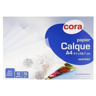 Cora Feuilles de papier calque A4 21x29,7 cm, 12  feuilles
