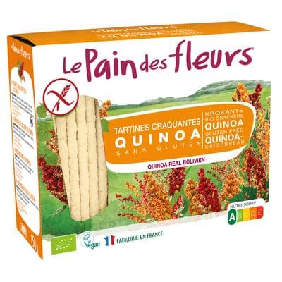 Le pain des fleurs Tartines craquantes Quinoa, sans gluten, bio, 150g