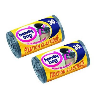 2050000314421 - Handy Bag - Sacs poubelle 30L poignées et élastique de fixation 