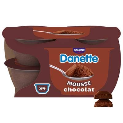 Danette Mousse chocolat, 4x60g